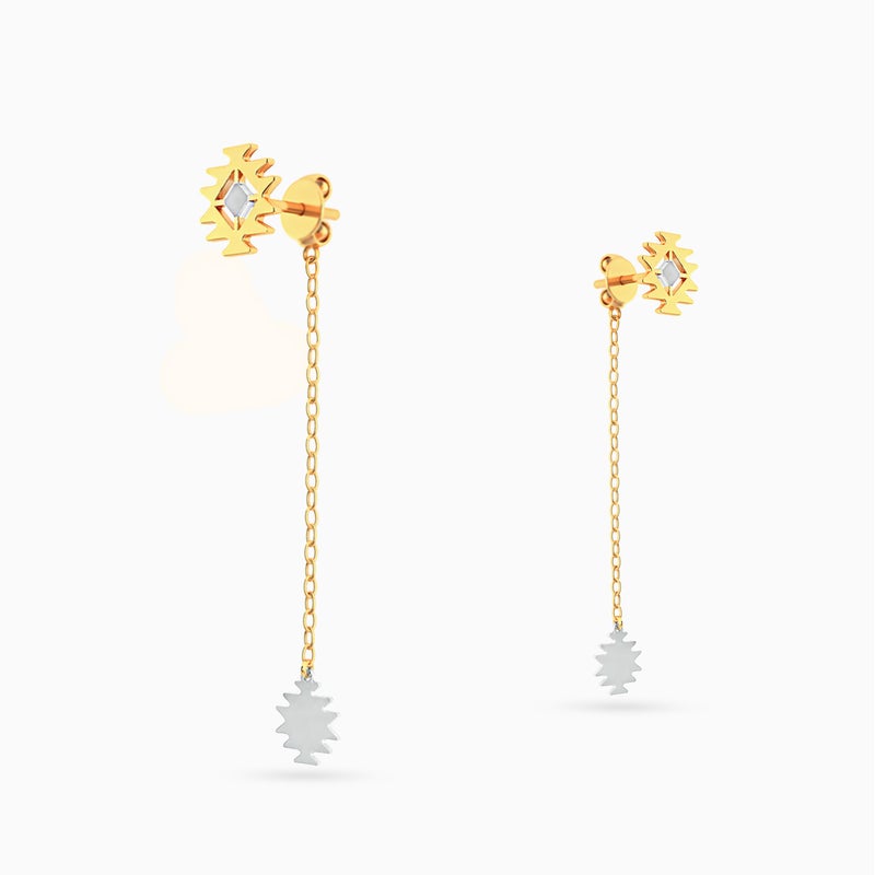 Miss L' by L'azurde Flower Drop Earrings in 18K Gold - Image 3